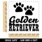 Golden Retriever Dog Paw Prints Fun Text Square Rubber Stamp for Stamping Crafting